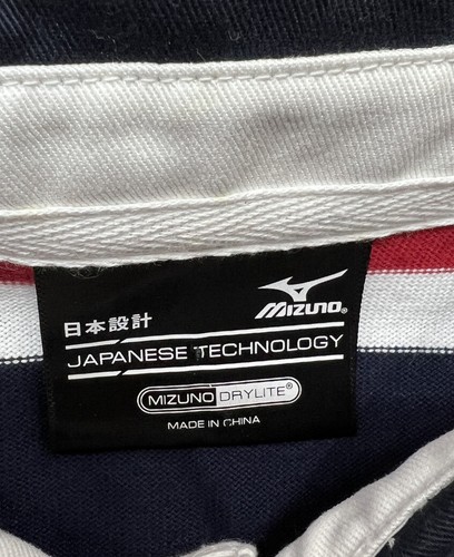 Mizuno Mens Thick Cotton Rugby Polo Shirt. Long Sleeve. Drylite, Size M - Picture 4 of 9