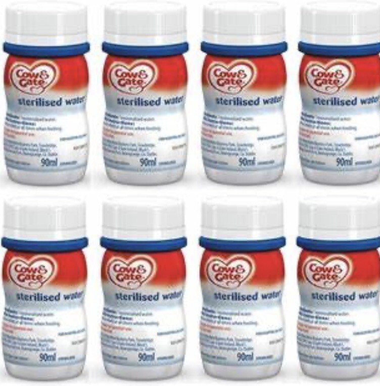 Cow & Gate Sterilised Water for Baby Box of 24 bottles 90ml sterile