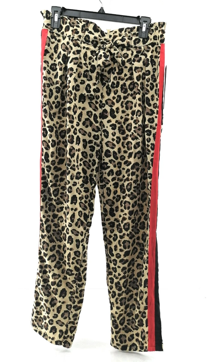 Womens Junior L Almost Famous Stretch Waist Joggers Cheetah