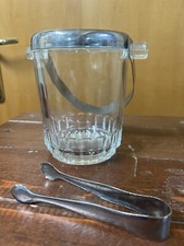 CESTELLO PORTA GHIACCIO CON PINZE VINTAGE INOX