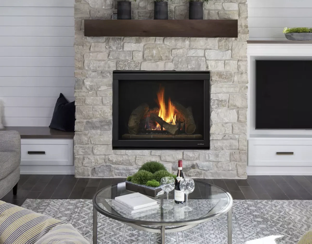 Heat N Glo 6000CLX 36u0026#034; DV Gas Fireplace Top/Rear Vent w/ Stratford  Brick, NG | eBay