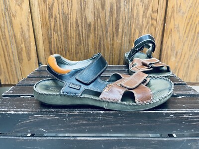Pikolinos Tarifa Mens Leather Sandals W/Colored Straps Cuero 06J-5818C2 EU 42