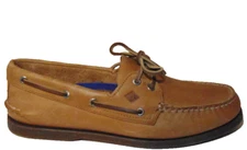 Sperry Top-Sider Mako 2 Eye Moc Oak Brown Boat Shoe Mens Non-marking Flats~10.5