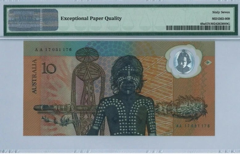 1988 AUSTRALIA $10 "COMMEMORATIVE" PMG67 EPQ SUPERB GEM UNC [P-49a] @ Prefix AA - Image 2 of 2