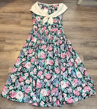 NWT VTG Laura Ashley 1980's Cotton Sleeveless Prarie Cottagecore Dress Sz 12