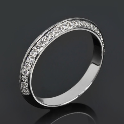 Ehering 0,75 Karat Lab Grown Rundschliff Diamant 14K Weißgold E F VS