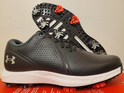 UNDER ARMOUR Charged Draw RST Black Red Golf Shoes Men's Size 8 3023728-001 NEW