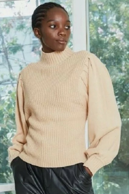 tan mock turtleneck