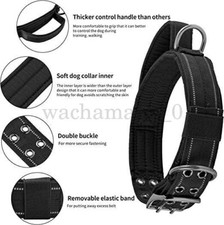 Tactical Adjustable K9 Dog Collar Military Heavy Duty Metal Buckle with Handle