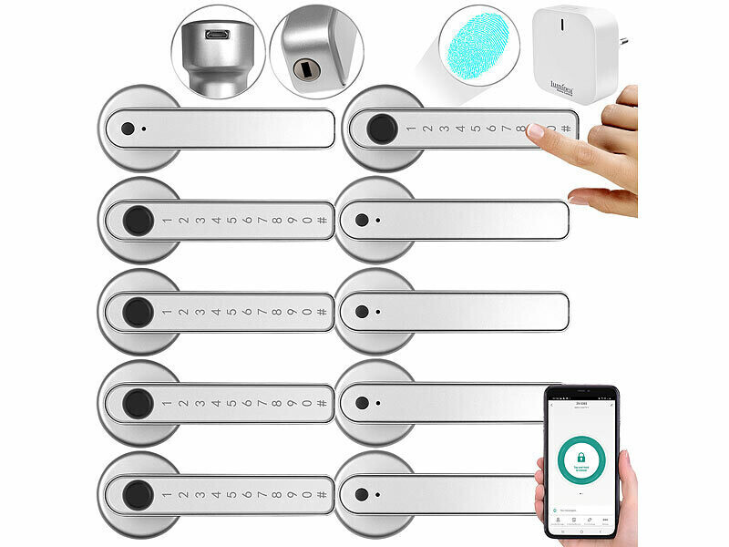 Poignée de porte connectée TSZ-800 ouverture à distance sans clé pack de 5