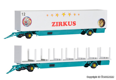 Kibri H0 14658 Zircus Zeltstangen- u. Kofferanhänger NEU/OVP