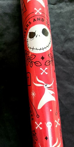 Nightmare Before Christmas 70sqft Gift Wrapping Paper FLAT With 6yds Ribbon - Picture 4 of 6