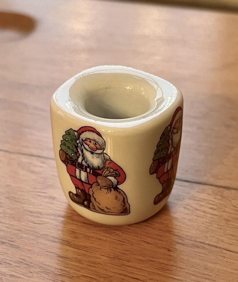Vtg Funny Design W. Germany Christmas Candle Holders Mini Porcelain