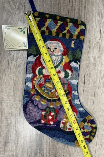 VTG 2002 Jabara Wool Needlepoint Christmas Stocking Santa Sugarplum Lane Y2K - Picture 11 of 13