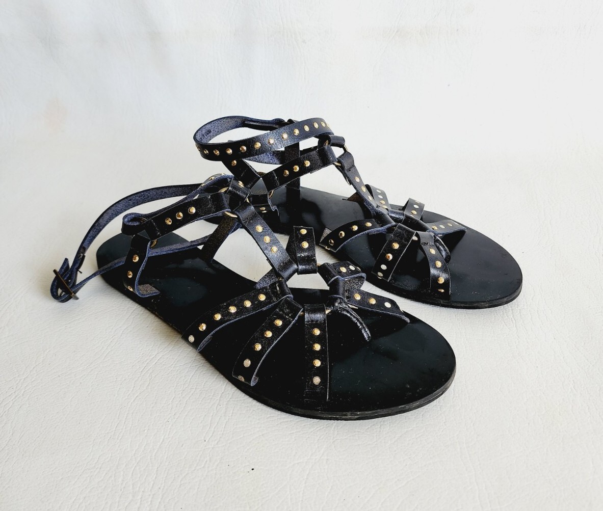 FarylRobin X Free People Darla Gladiator Black Studded Sandals