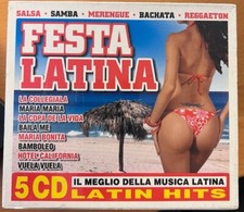 FESTA LATINA COFANETTO 5 CD AUDIO BACHATA REGGAETON...MUSICALE NUOVO SIGILLATO ☆