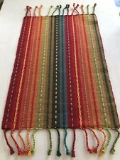 Set Of 8 Pier 1 Multi Stripe Placemat With Fringe, Colorful 14x20 NWT