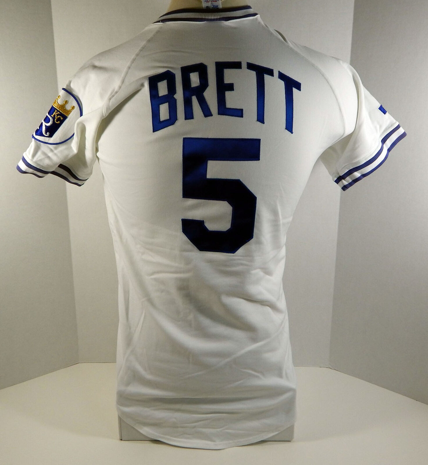 Kansas City Royals George Brett #5 Authentic White Jersey Russell 36 48