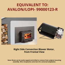 Avalon and Lopi Convection/Distribution Front Mount Blower Right Side 99000123-R