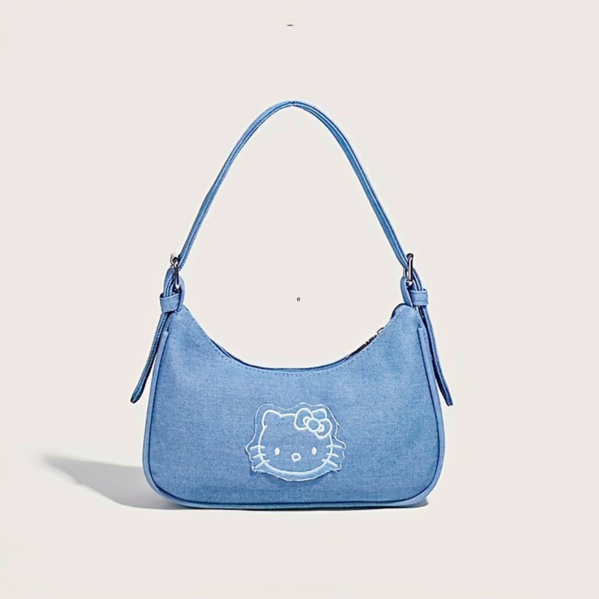 Hello Kitty Denim Shoulder Bag Trendy Y2K Purse Chic Casual Ladies