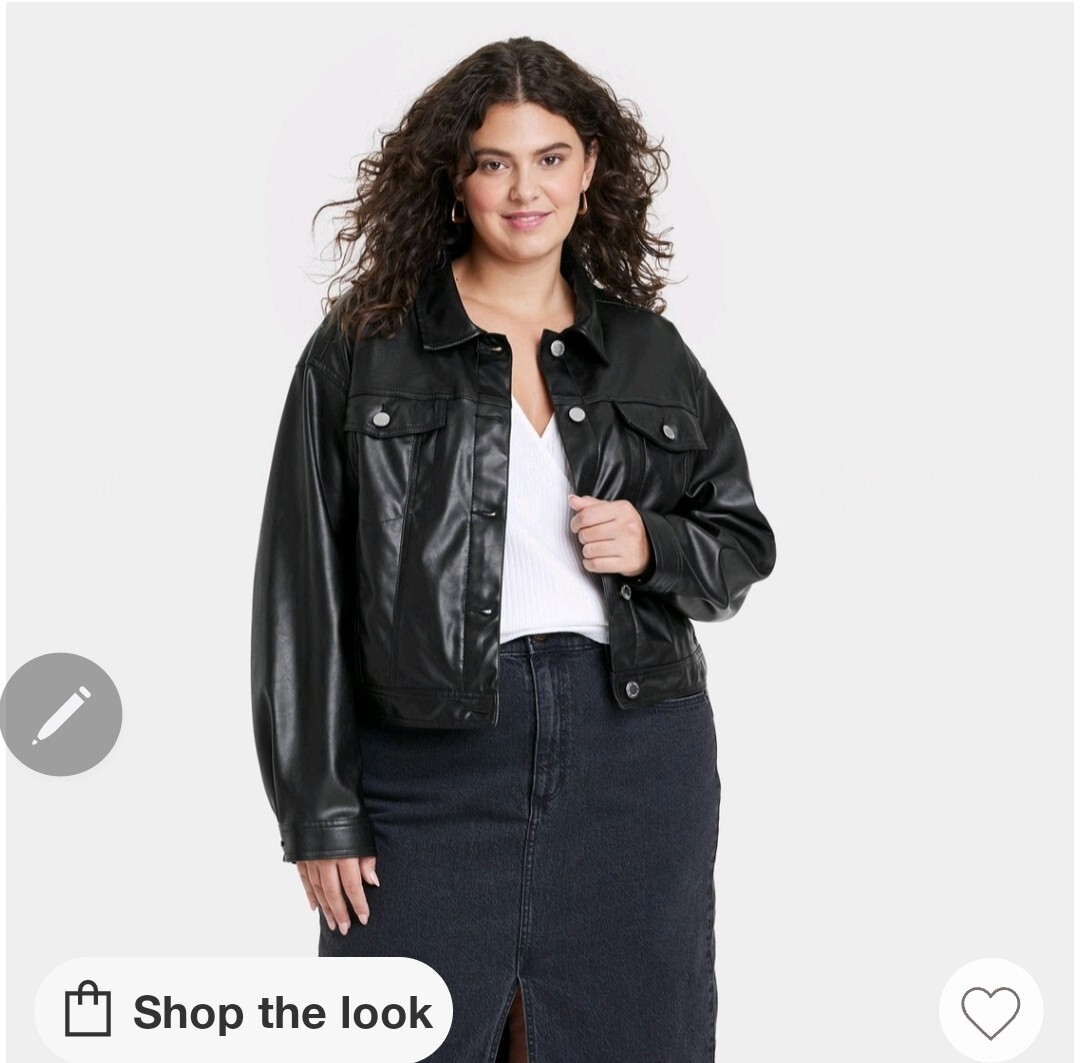 Women's Faux Leather Moto Jacket - Universal Thread Black 2X | eBay