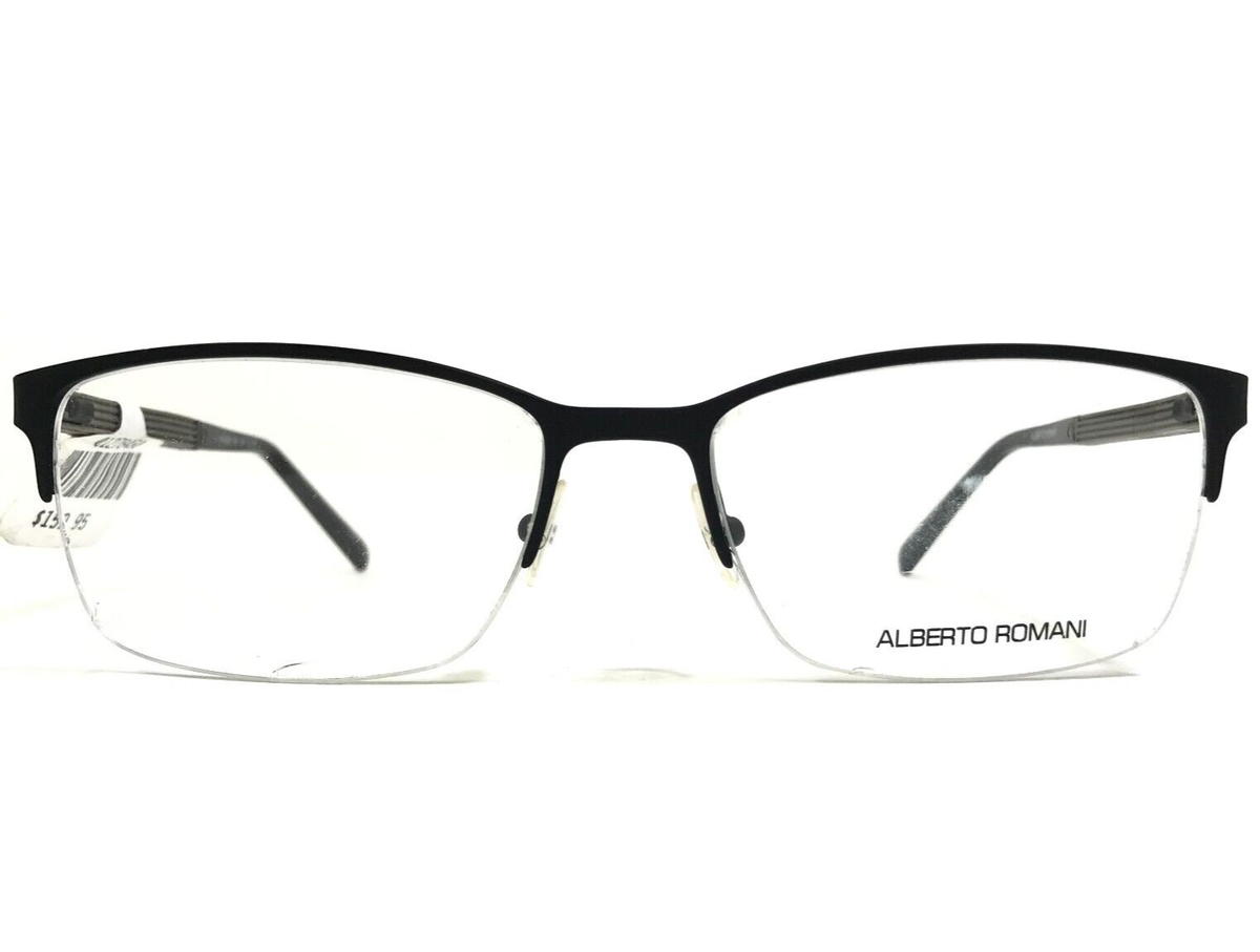 Alberto Romani Ar 4002 5417 Black Blue Silver Authentic Eyeglasses 54-17-140 Alberto Romani Eyeglasses Frames AR 4005 BK Black Gray  main image 2