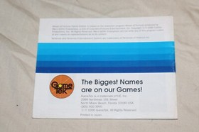 Nintendo NES Wheel of Fortune Family Edition Instruction Manual ONLY