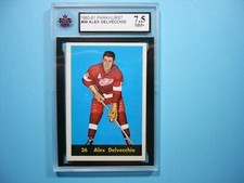 1960/61 PARKHURST NHL HOCKEY CARD #36 ALEX DELVECCHIO KSA 7.5 NM+ PARKIE GL