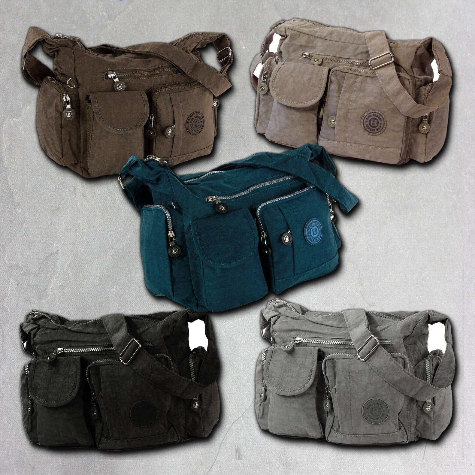 Bag street Nailon Bolso de Mano Mujer Bandolera Color a Elegir 32x20x12 OTJ205X