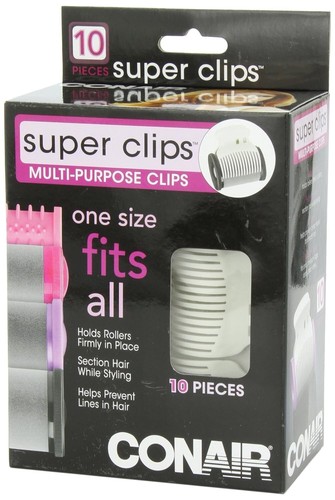 Conair Hot Roller Clips Super Clips Bouncy Curls Curly Hairstyles White 10 Count