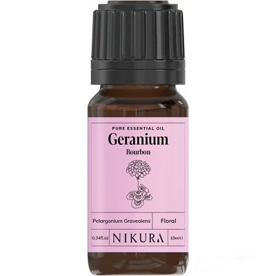 Nikura | Geranium (Bourbon) Essential Oil Pure - 10ml, 50ml, 100ml