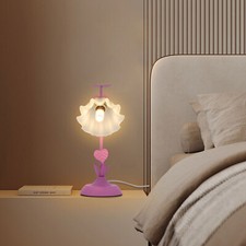 Table Lamps Baking Paint Desk Light Acrylic Floral Lampshade W/Standard E26 Lamp