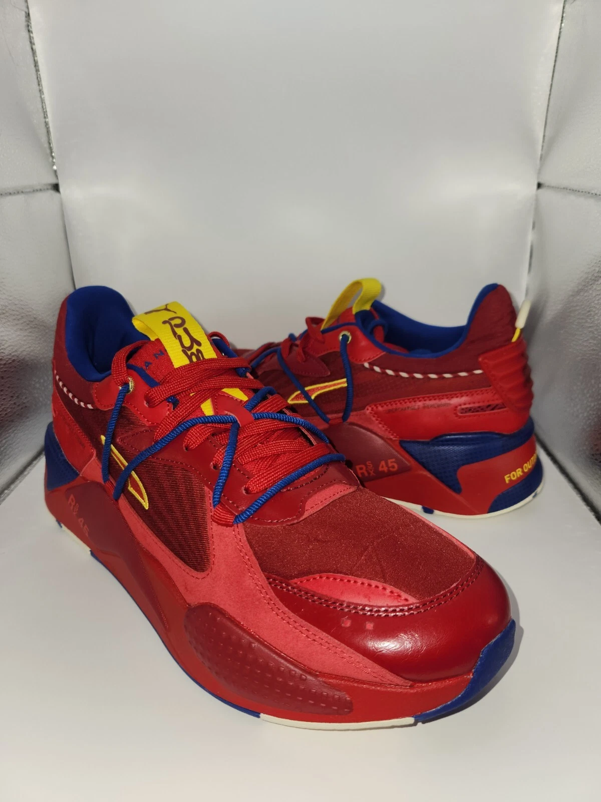 Scarpe da corsa Puma RS X Firecracker da uomo taglia 11 5 sneaker rosse #088