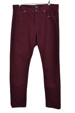 J CREW Red Chino Trousers Size 34x34 Mens The Driggs Slim Fit Cotton Zip Fly