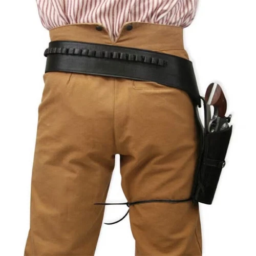 Cowboy PU Western Plain Holster Gun Middle Ages Holster Pistol Belt Revolver - Picture 3 of 16