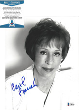CAROL BURNETT SIGNED 8x10 SHOW PHOTO 7 COMEDY ACTRESS PROOF BECKETT COA BAS