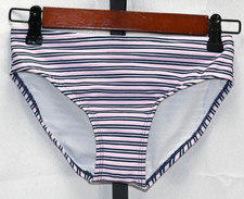 Art Class Girls Bikini Bottom Size L 10/12 NWT Dark Blue, Pink White Stripes