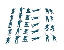Vintage Civil War Plastic Soldier Figures Lot of 28 / Metallic Blue / MPC Co.