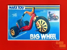 Vintage Big Wheel box art 2x3" fridge/locker magnet Marx Toys