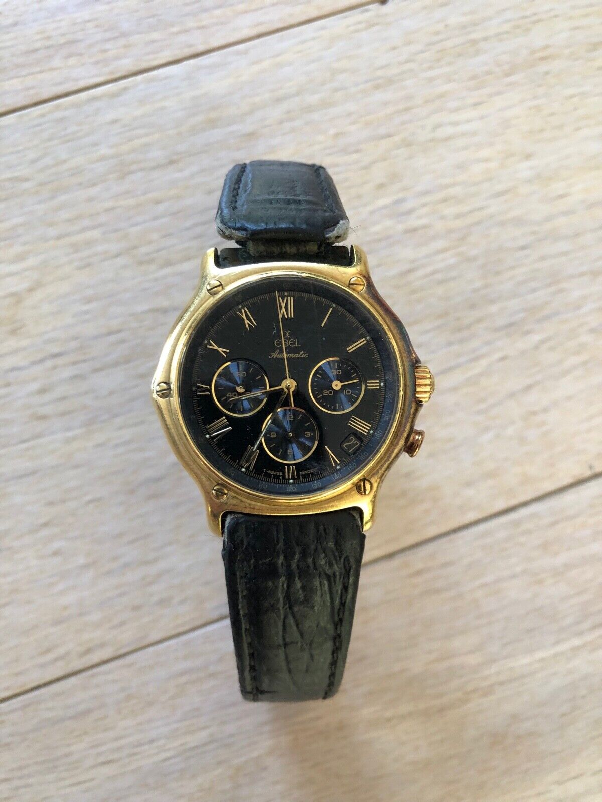 Ebel 1911 18K Yellow Gold Automatic Chronograph Wrist Watch | eBay