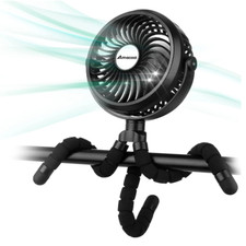 Battery Operated Stroller Fan Flexible Tripod Clip On Fan with 3 Speeds