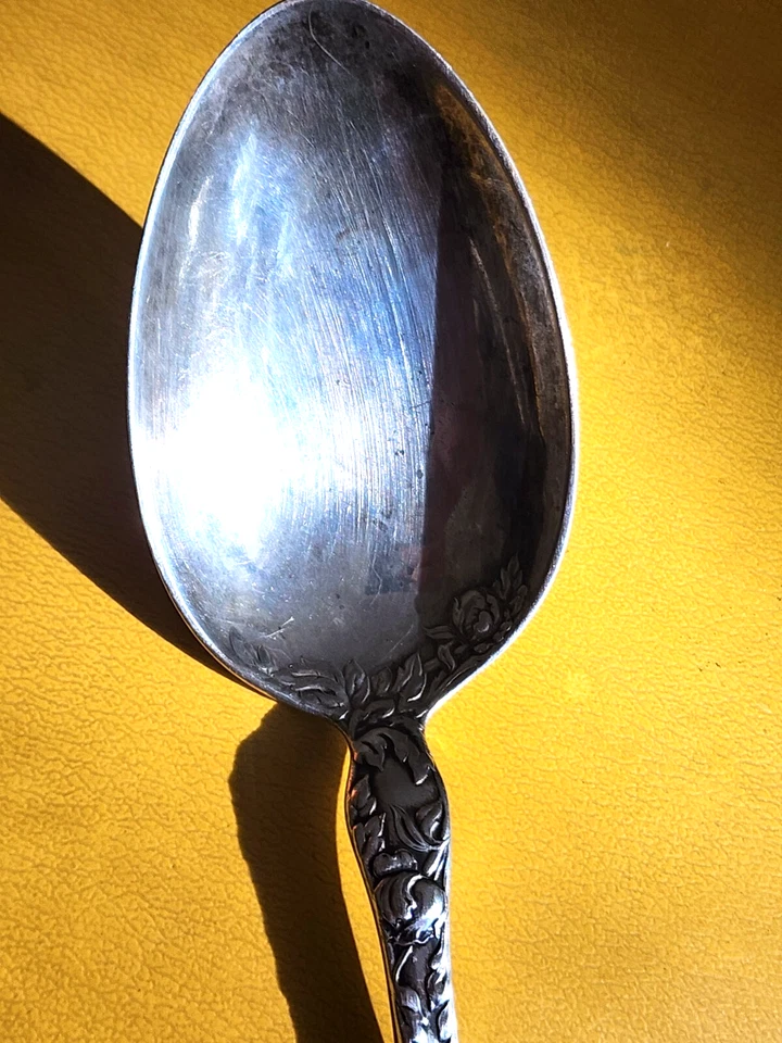 Les Cinq Fleurs by C. D. Peacock Sterling Serving Spoon w/Etched Bowl 8 3/8" - Image 4 of 4