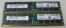 Crucial Micron 16GB 2x8GB 1GX72 DDR3 PC3-10600R CT102472BB1339 Server Memory