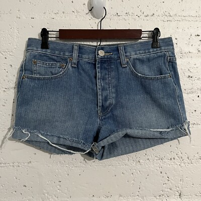 BDG Womens Jean Shorts 27 Blue Denim Cutoff Cuffed Hem 100% Cotton AW4