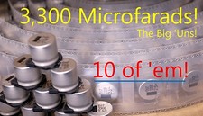 10 SunCon 3300 uF F mF mFD Aluminum Electrolytic High Charge Capacitors 25V 25