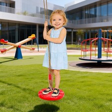Outdoor Hanging Disc Swing For Playground Garden Adjustable Height Load 60kg