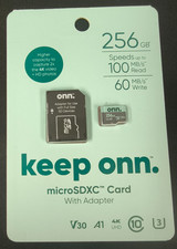 ONN 256GB microSDXC Flash Memory Card 100Mb/s NEW SEALED