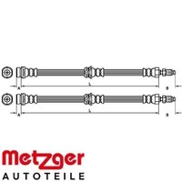 2X Bremsschlauch Metzger 4110038 2 BremsschläUche Rechts Links Vorne FüR Mazda