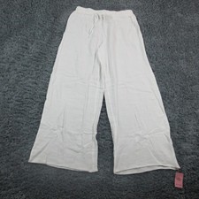 PrettyLittleThing Pants Womens 10 White Textured Cheesecloth Wide 32x31.5* NWT