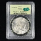 1923-S $1 MS63 PCGS OGH Peace Silver Dollar - CAC Approved - Nice PQ Coin
